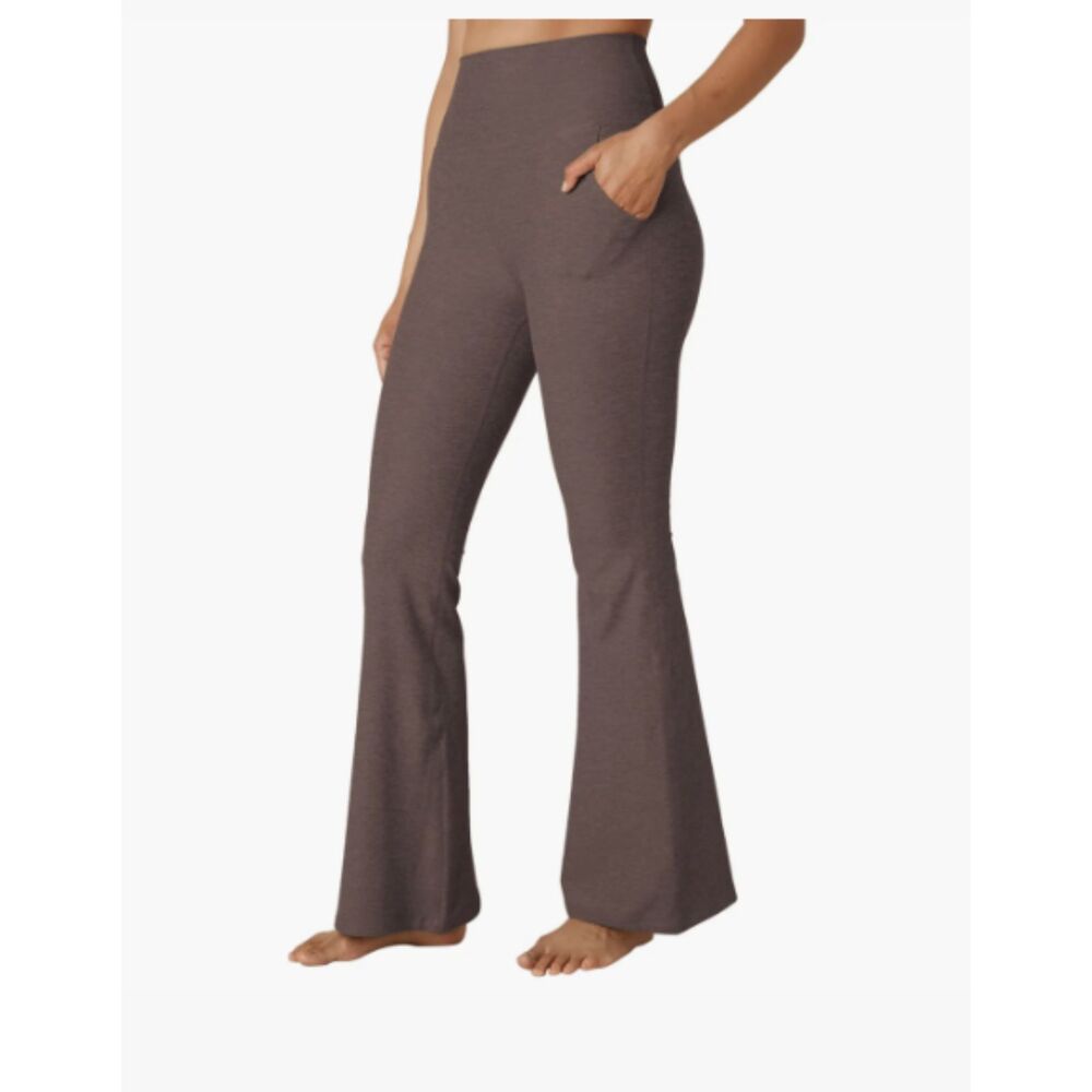 Beyond Yoga Spacedye All Day Flare High Waisted Pant Women's M Brown Pockets